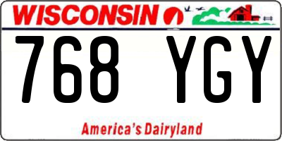 WI license plate 768YGY