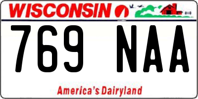 WI license plate 769NAA