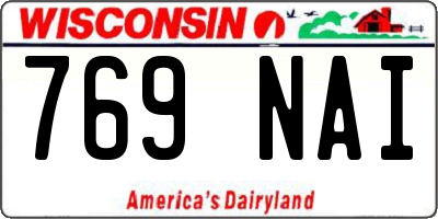 WI license plate 769NAI