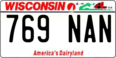 WI license plate 769NAN