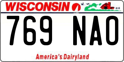 WI license plate 769NAO