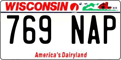 WI license plate 769NAP