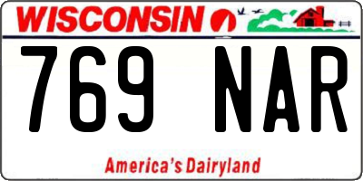 WI license plate 769NAR