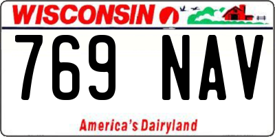 WI license plate 769NAV