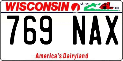 WI license plate 769NAX