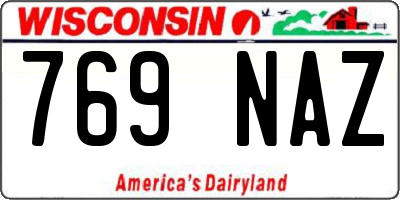 WI license plate 769NAZ