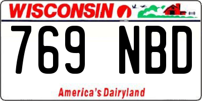 WI license plate 769NBD