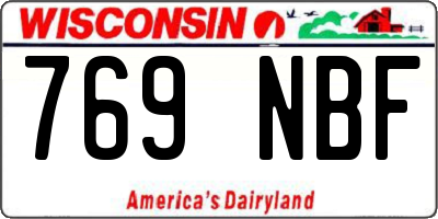 WI license plate 769NBF