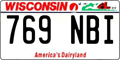 WI license plate 769NBI