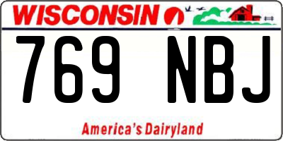 WI license plate 769NBJ