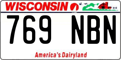 WI license plate 769NBN