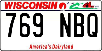 WI license plate 769NBQ