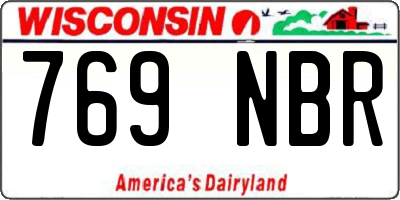 WI license plate 769NBR