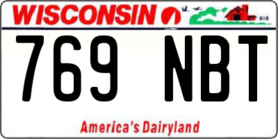 WI license plate 769NBT