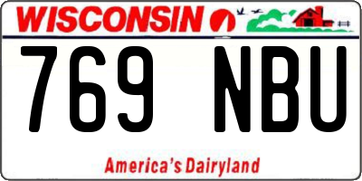 WI license plate 769NBU
