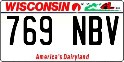WI license plate 769NBV
