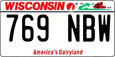WI license plate 769NBW