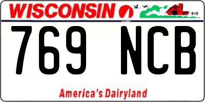 WI license plate 769NCB