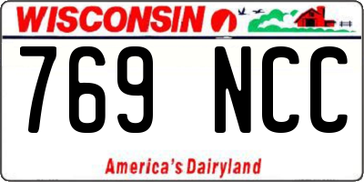 WI license plate 769NCC