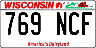 WI license plate 769NCF