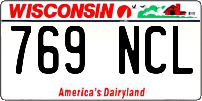 WI license plate 769NCL