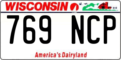 WI license plate 769NCP