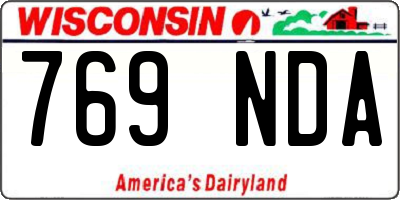 WI license plate 769NDA