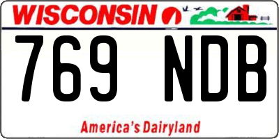 WI license plate 769NDB