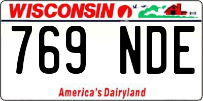 WI license plate 769NDE