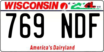 WI license plate 769NDF