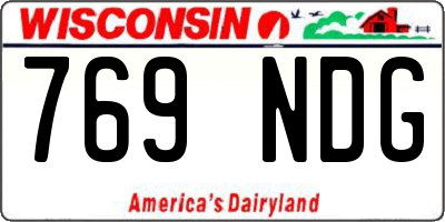 WI license plate 769NDG