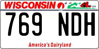 WI license plate 769NDH