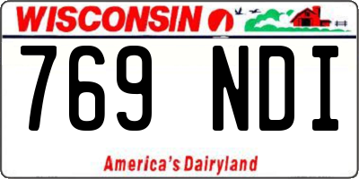 WI license plate 769NDI