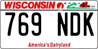 WI license plate 769NDK