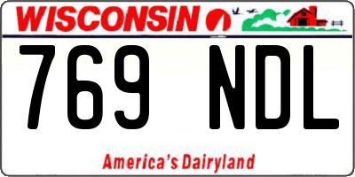 WI license plate 769NDL