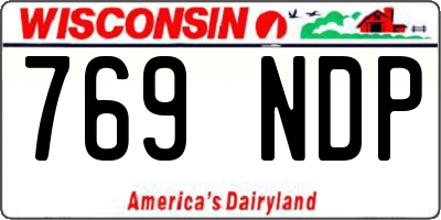 WI license plate 769NDP