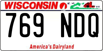 WI license plate 769NDQ