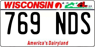 WI license plate 769NDS