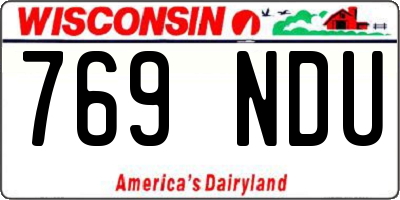 WI license plate 769NDU