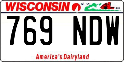 WI license plate 769NDW