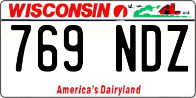 WI license plate 769NDZ