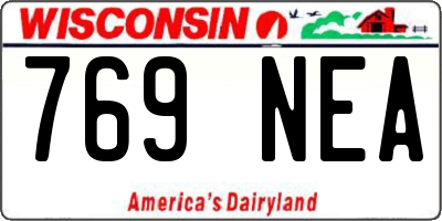 WI license plate 769NEA