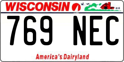 WI license plate 769NEC