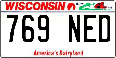 WI license plate 769NED