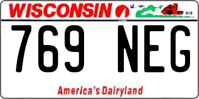 WI license plate 769NEG