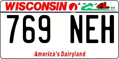 WI license plate 769NEH