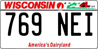 WI license plate 769NEI