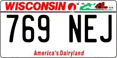 WI license plate 769NEJ