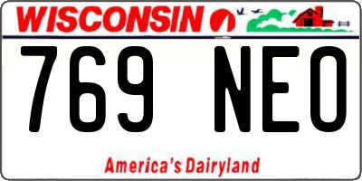 WI license plate 769NEO