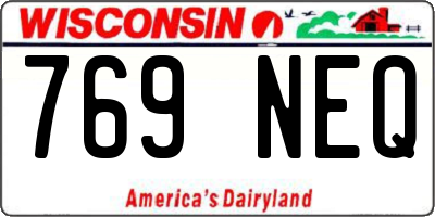 WI license plate 769NEQ